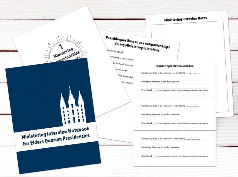 Ministering Interview Notebook for Elders Quorum Presidencies