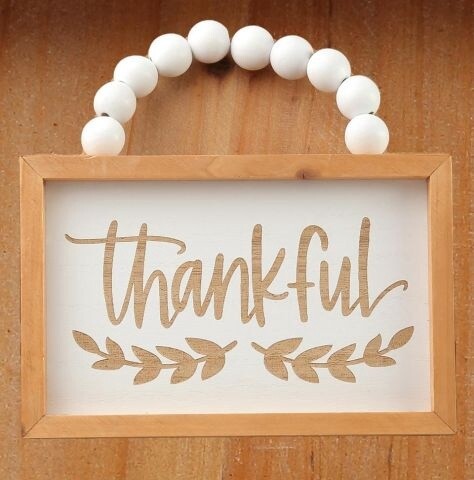 Thankful Decor White Wood