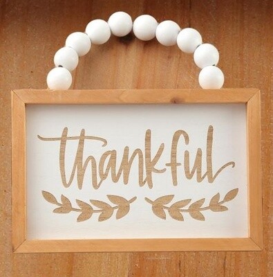 Thankful Decor White Wood