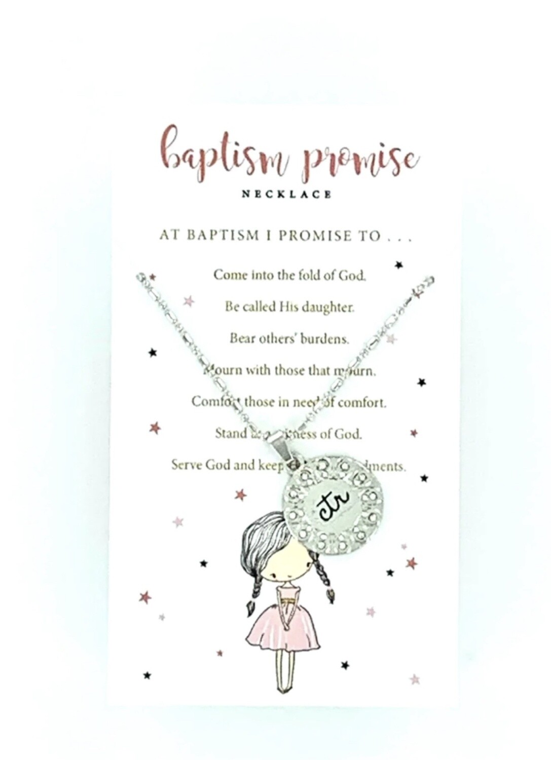Baptism Promise Necklace-white