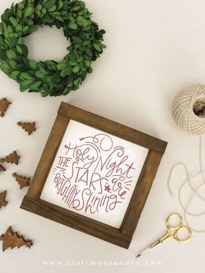 Wood Sign-O Holy Night 5x5