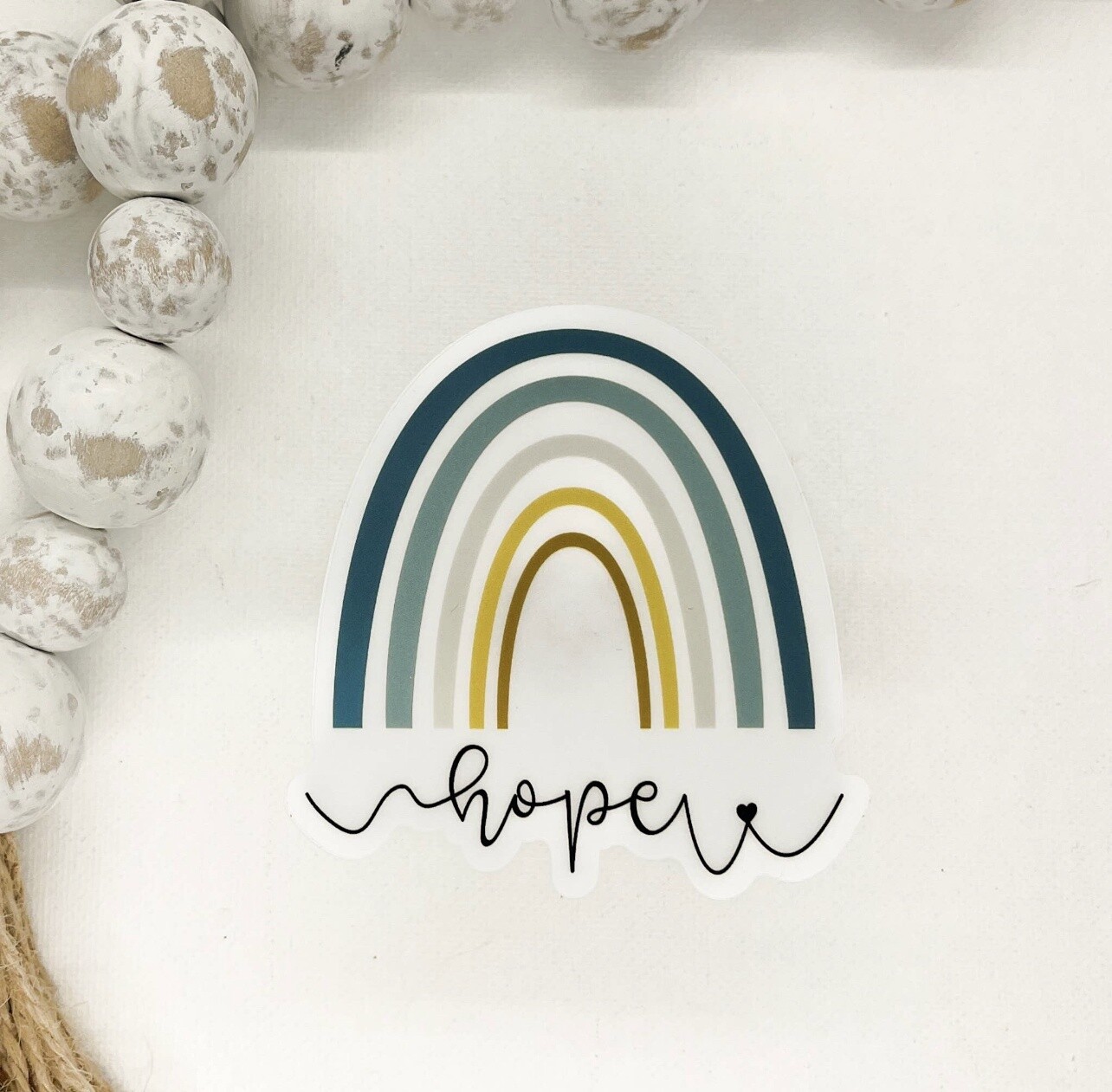 Hope Rainbow, Clear Vinyl, Sticker, 3x3 in