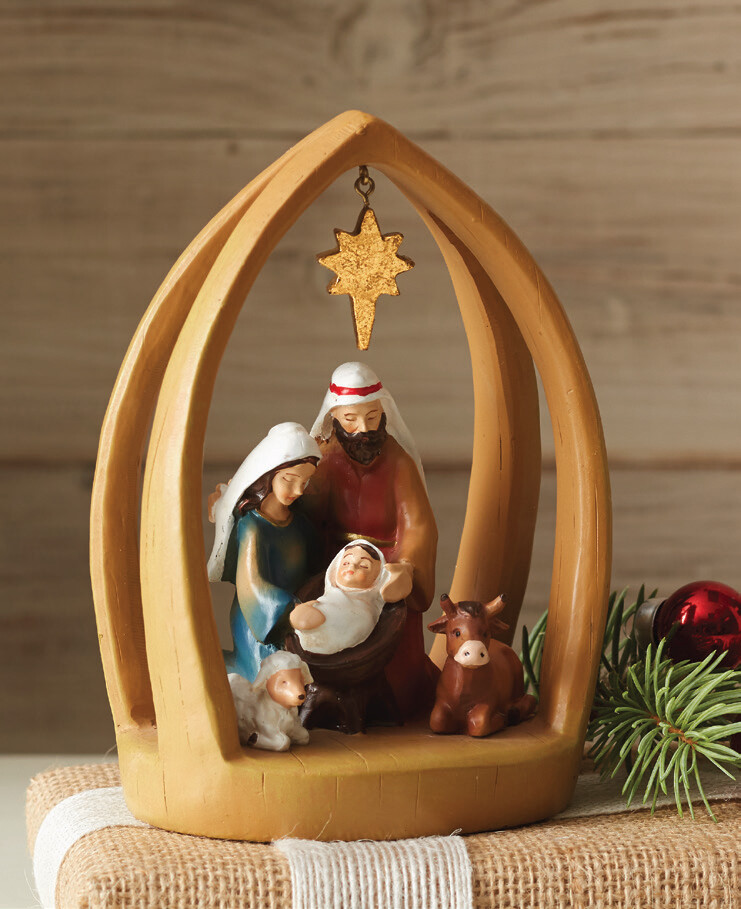 Resin Hanging Star Nativity (5.5 Inches)