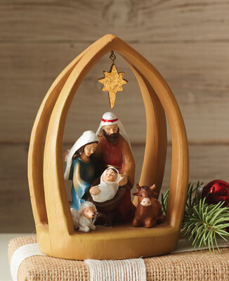 Resin Hanging Star Nativity (5.5 Inches)