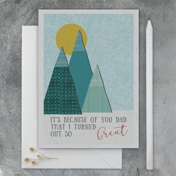 Because of you Dad card