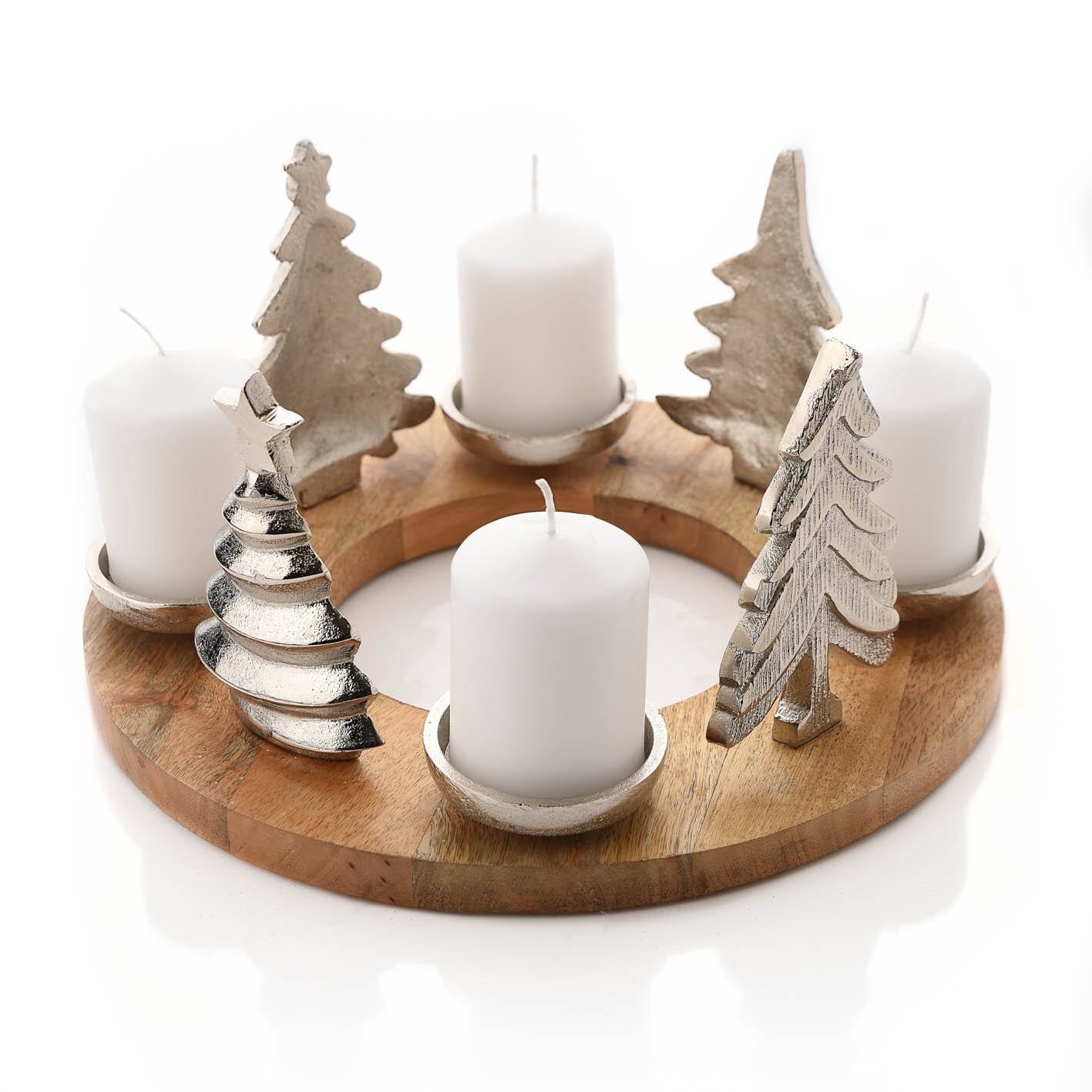CIRCULAR CHRISTMAS SCENE CANDLE HOLDER 30CM