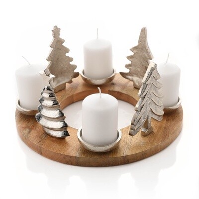 CIRCULAR CHRISTMAS SCENE CANDLE HOLDER 30CM