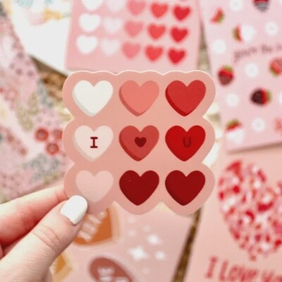 All the Love Hearts Sticker 3x2.85in.