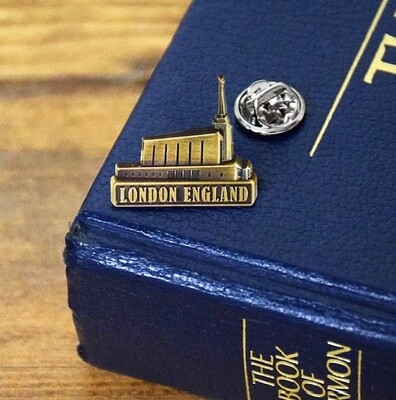 London England Temple Pin. Antique Gold