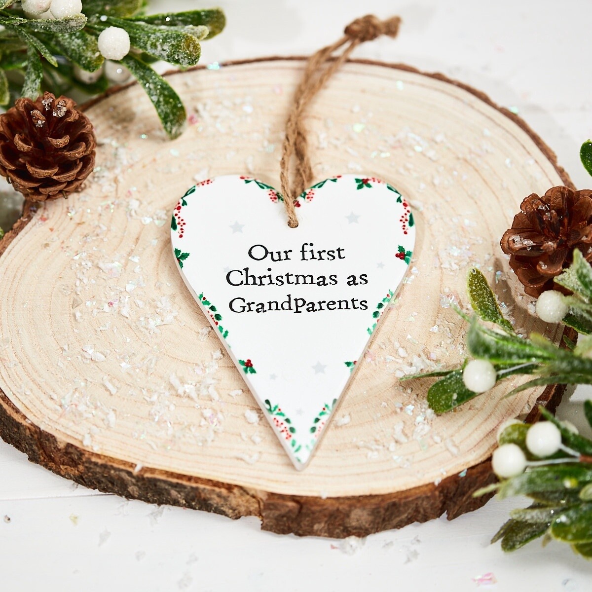 Ceramic Grandparents Hanging Heart