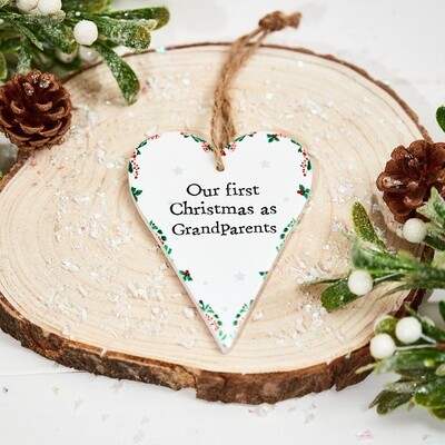 Ceramic Grandparents Hanging Heart