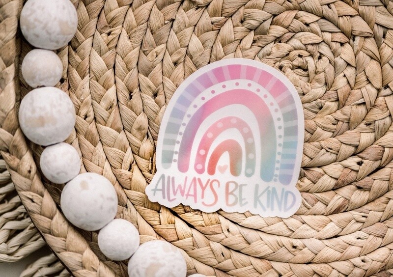 Always Be Kind Pastel Rainbow Sticker