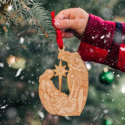 Let Us Adore Him Nativity Ornament