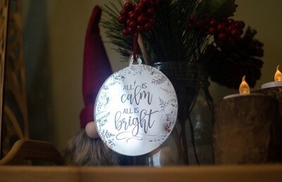 All is Calm, all is Bright Mirror bauble decoration