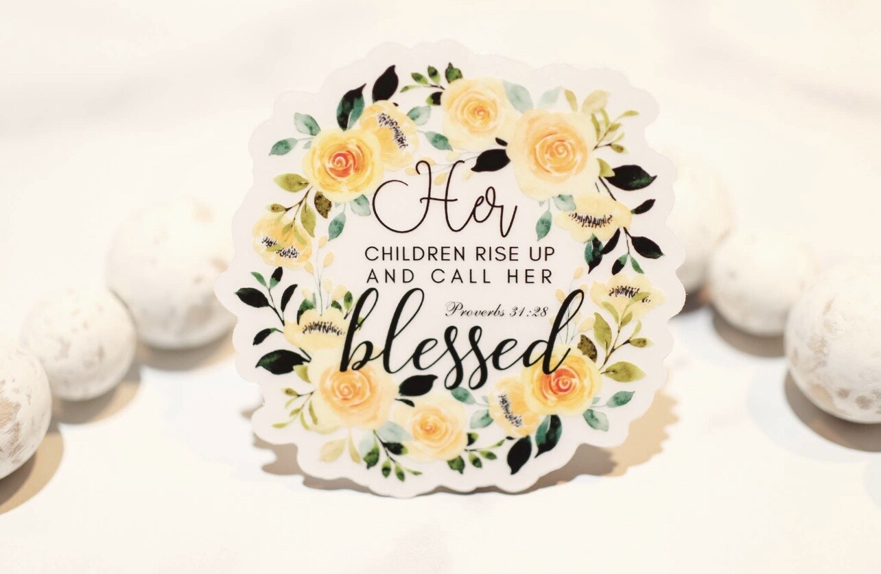 Her Children Rise Up Christian Clear, Vinyl Sticker, 3in.