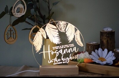 Hosanna in the highest easter scene light design Light base and engraved panel