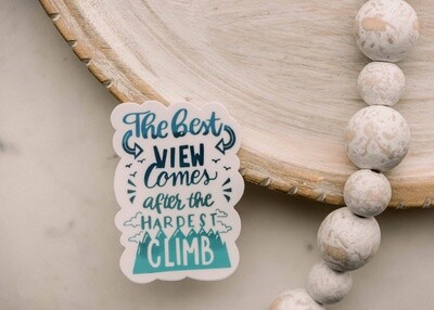 The Hardest Climb Vinyl Sticker, 3x3 in