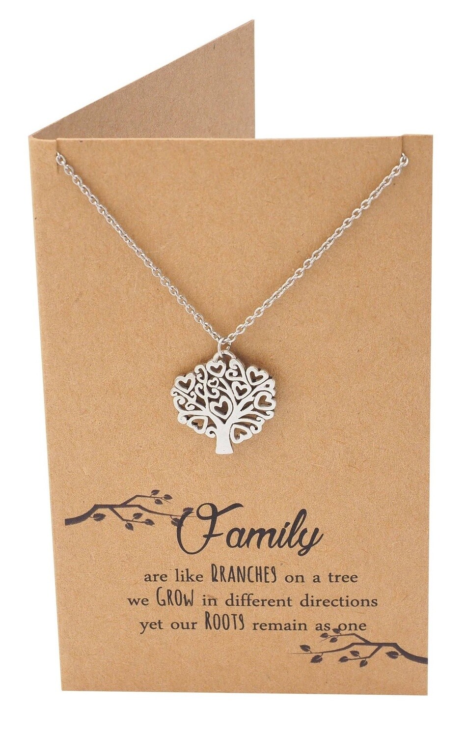 Family Tree Necklace and Greeting Card
