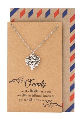 Family Tree Necklace and Greeting Card