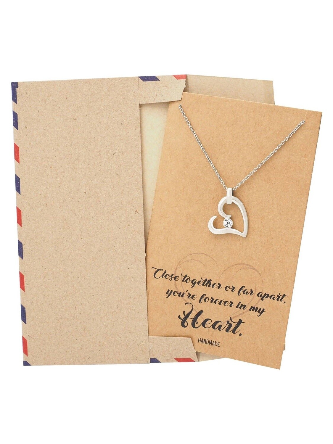 Fiona Love Heart Pendant Necklace and Card