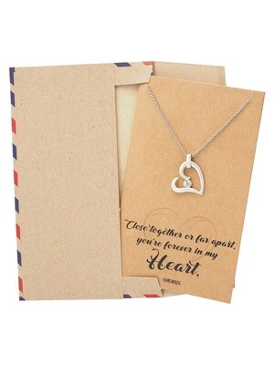 Fiona Love Heart Pendant Necklace and Card