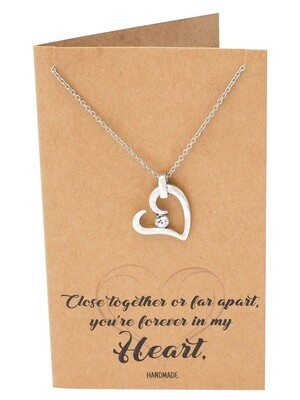Fiona Love Heart Pendant Necklace and Card