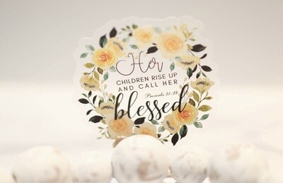 Her Children Rise Up Christian Clear, Vinyl Sticker, 3in.