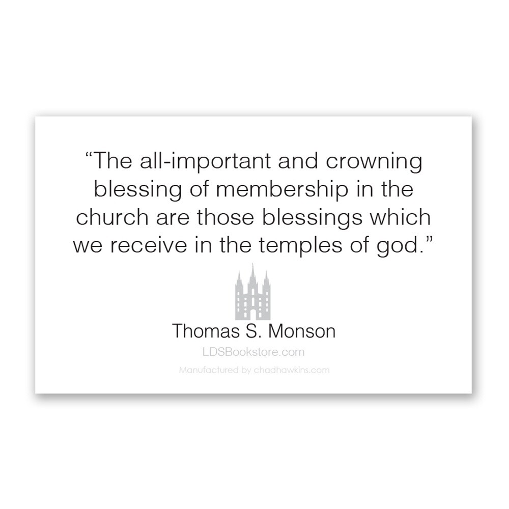 Make Time for the Temple , Recommend Holder