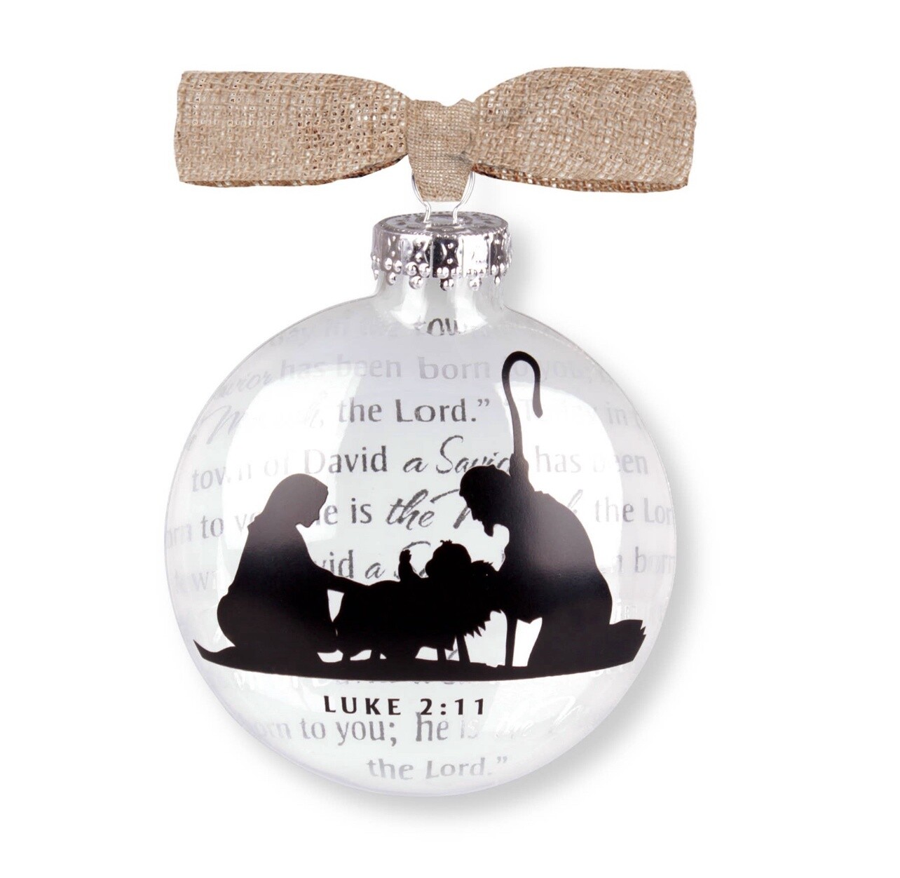 Christmas Ornament-Glass-Silhouette-Holy