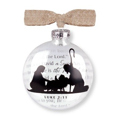 Christmas Ornament-Glass-Silhouette-Holy