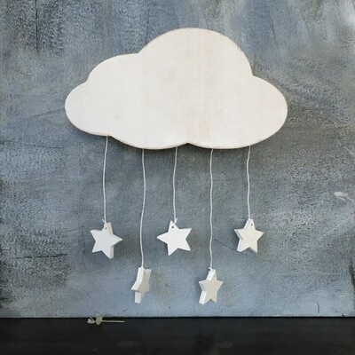 Wooden cloud with stars