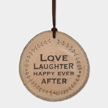 Round Woodland Plaque Love