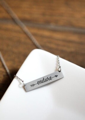 Endure Bar Necklace Silver Finish