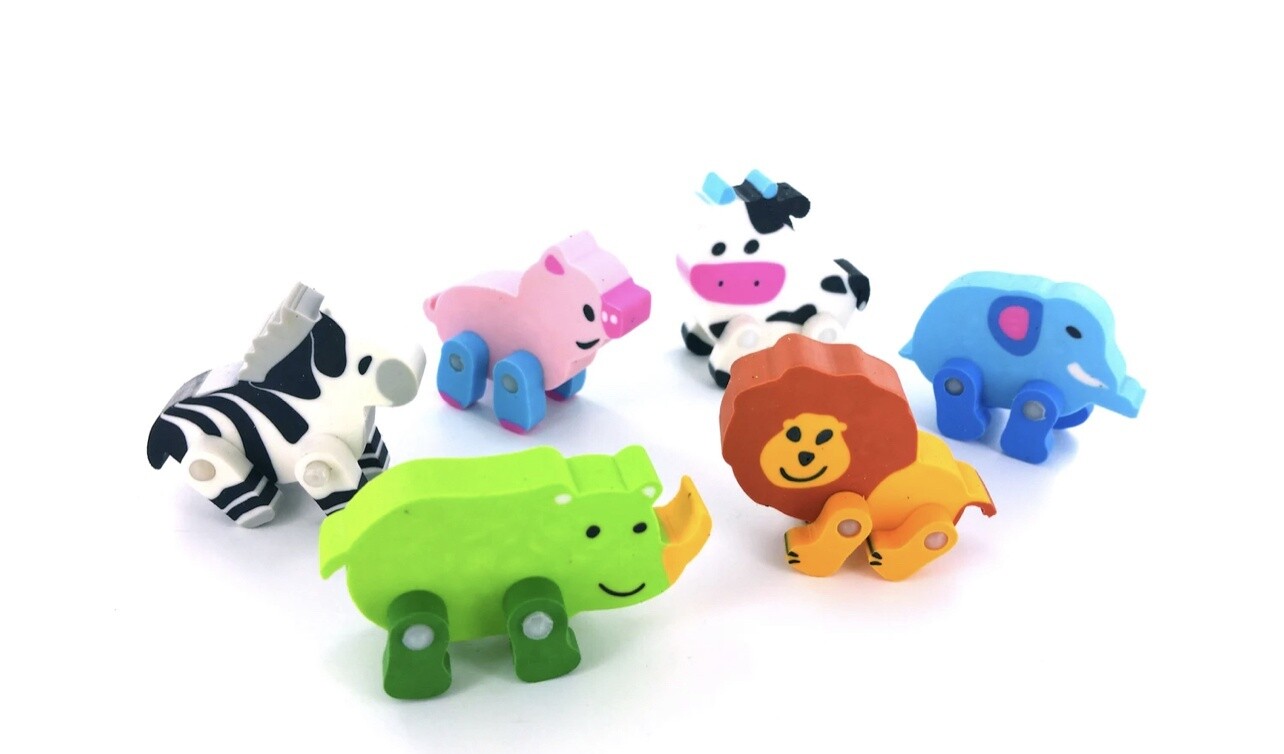 Noah&#39;s Animals - 6 Pack Erasers