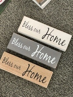 &quot;Bless Our Home&quot; Sign Assorted Colours