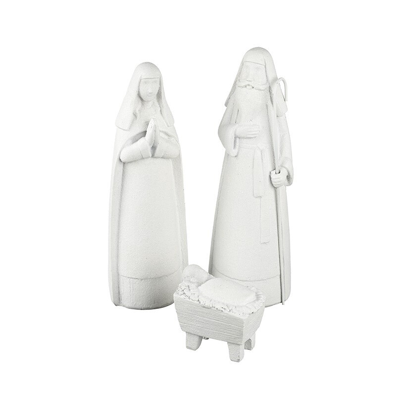 White Nativity Set. 11 Inch