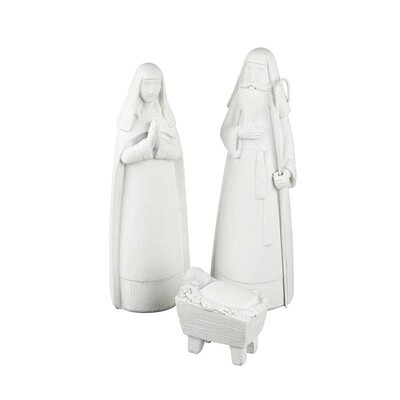 White Nativity Set. 11 Inch