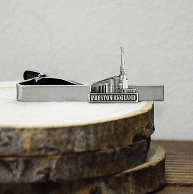 Preston England Temple Tie Bar. Antique Silver