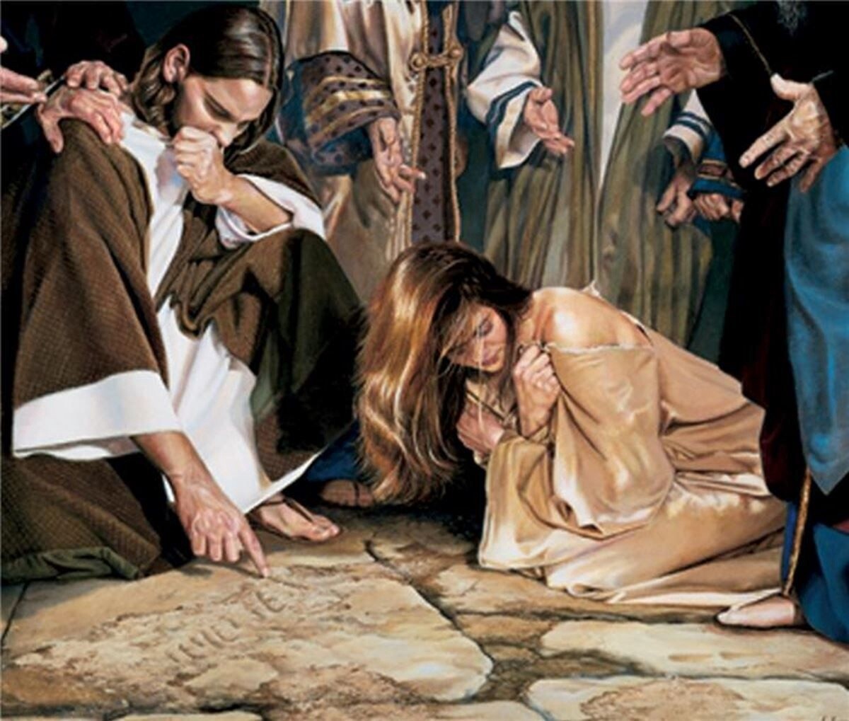He That Is Without Sin, by Liz Lemon Swindle. 5&quot;x 7&quot; Print