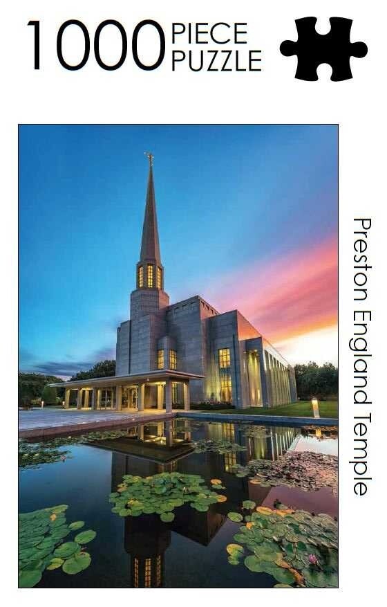 Preston England Temple Portrait 1000 Jigsaw Puzzle by Jonathan Ellison