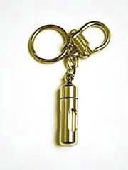 Oil Vial Key Chain Window Gold