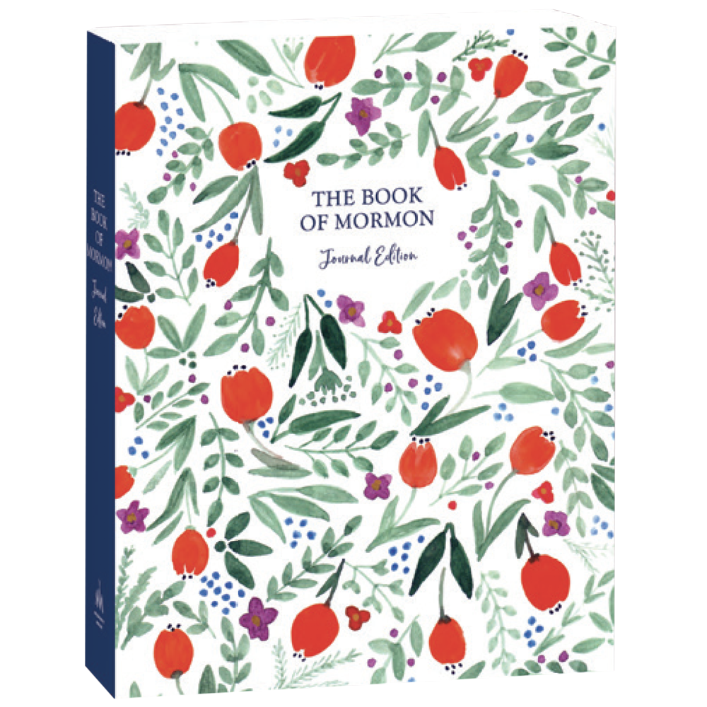 The Book of Mormon, Journal Edition, Red Floral (No Index)