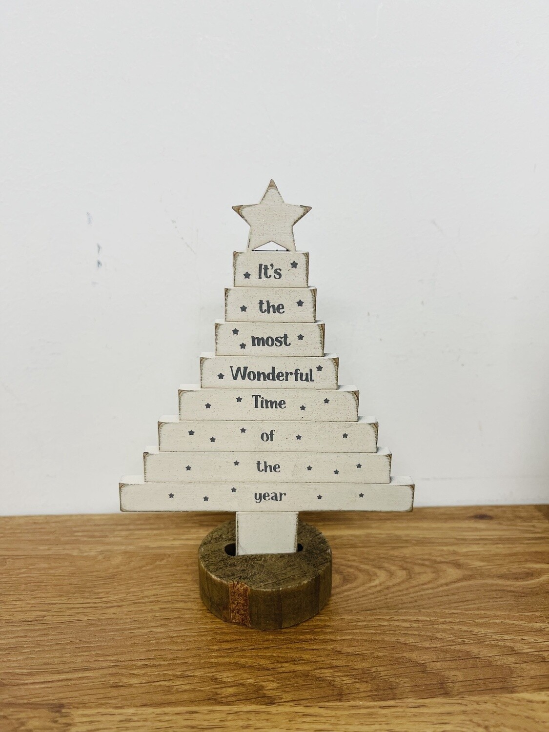 Most Wonderful Time Christmas Tree Wooden
