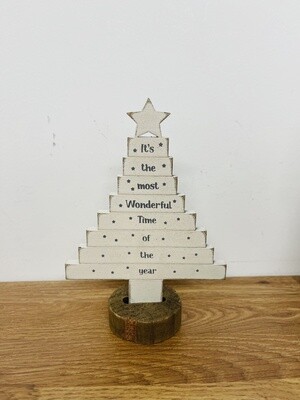 Most Wonderful Time Christmas Tree Wooden