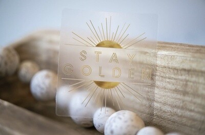 Stay Golden, Sun, Clear Vinyl Sticker, 3in.