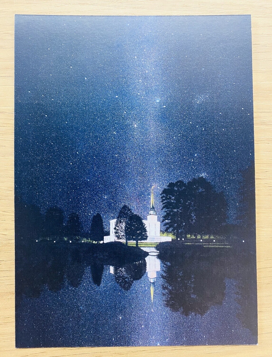 London Temple Reflected with the Milkyway by D. Osbourne Hughes 5x7 print