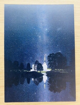 London Temple Reflected with the Milkyway by D. Osbourne Hughes 5x7 print
