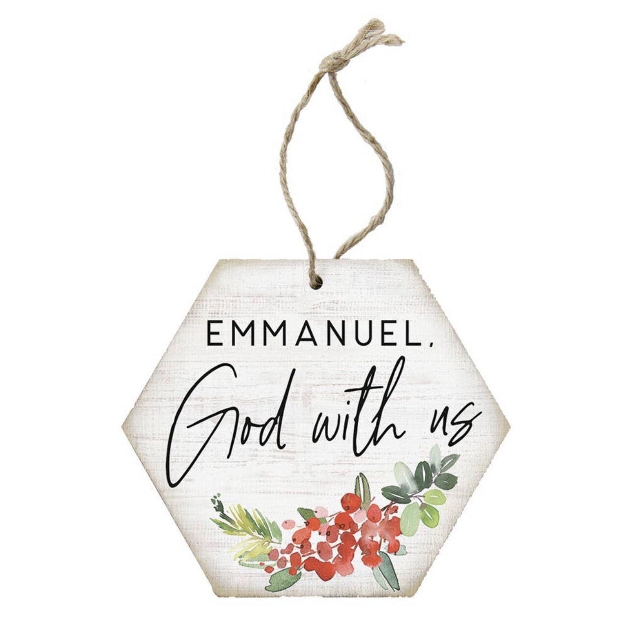 Emmanuel God Holly - Honeycomb Ornaments