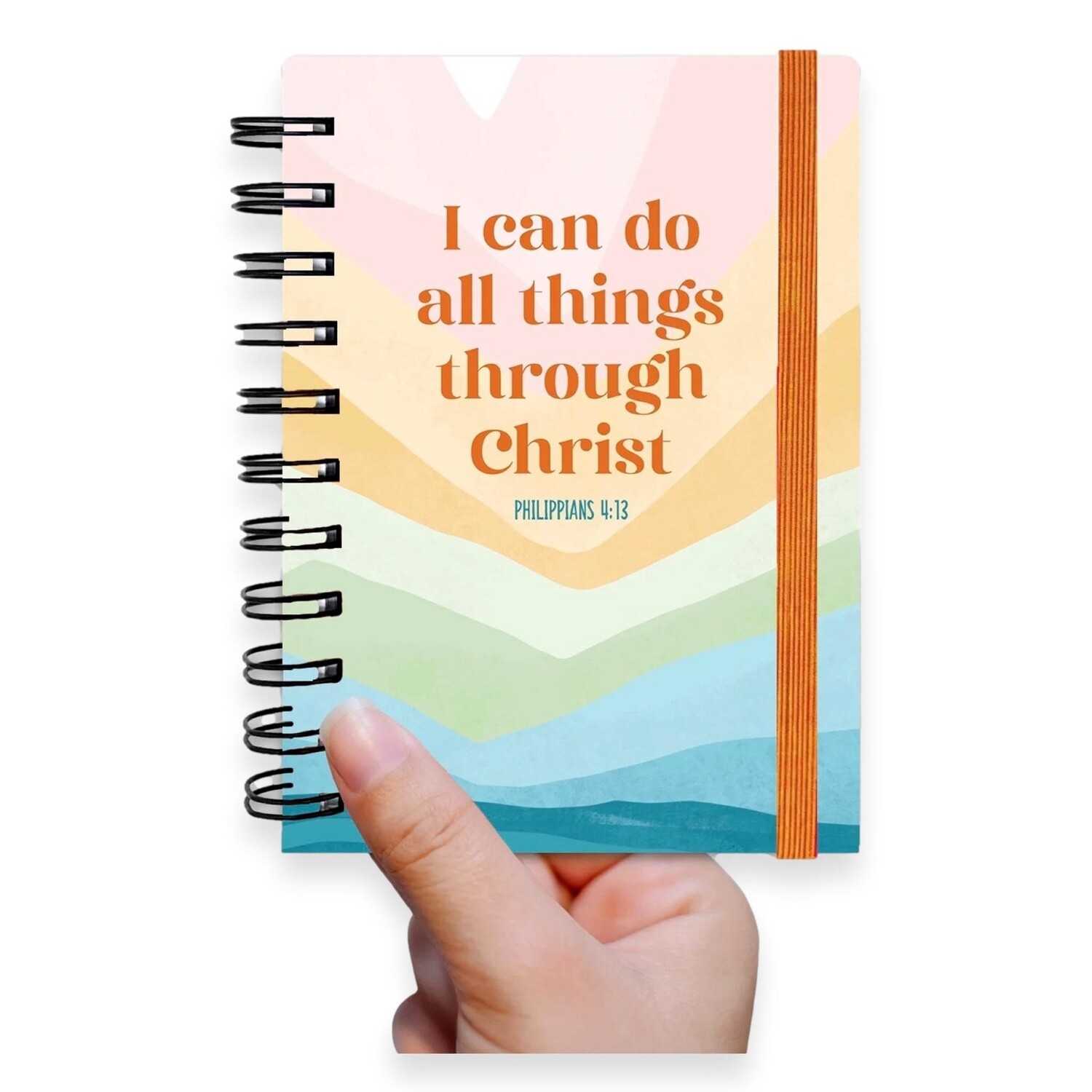 I Can Do All Things Through Christ LDS Youth Theme Spiral Journal, Pastel Sunrise.