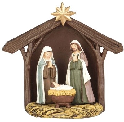 4 PIECE HOLY FAMILY WITH CRECHE 3 3/8"